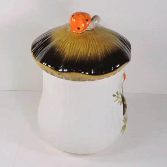 Vintage Sears Large 10.5" Merry Mushroom Cookie Jar - Laurentian Pottery - Picture 4 of 13